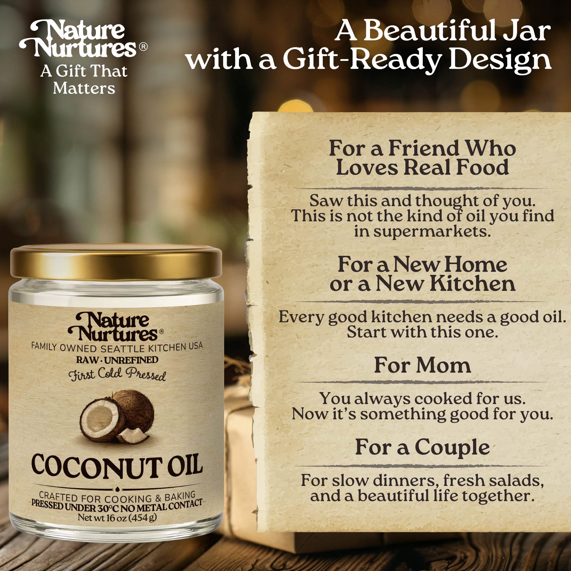 In the end, it becomes more than a jar, it becomes something you give, like when someone brings it to a friend and says, “I thought you’d enjoy something real,” or leaves it as a housewarming gift with, “For your new kitchen,” or hands it to their mother with, “You deserve something better.” It finds its way into small, honest moments, simple meals, quiet dinners, and conversations at the table, the kind that stay with you long after everything is cleared.