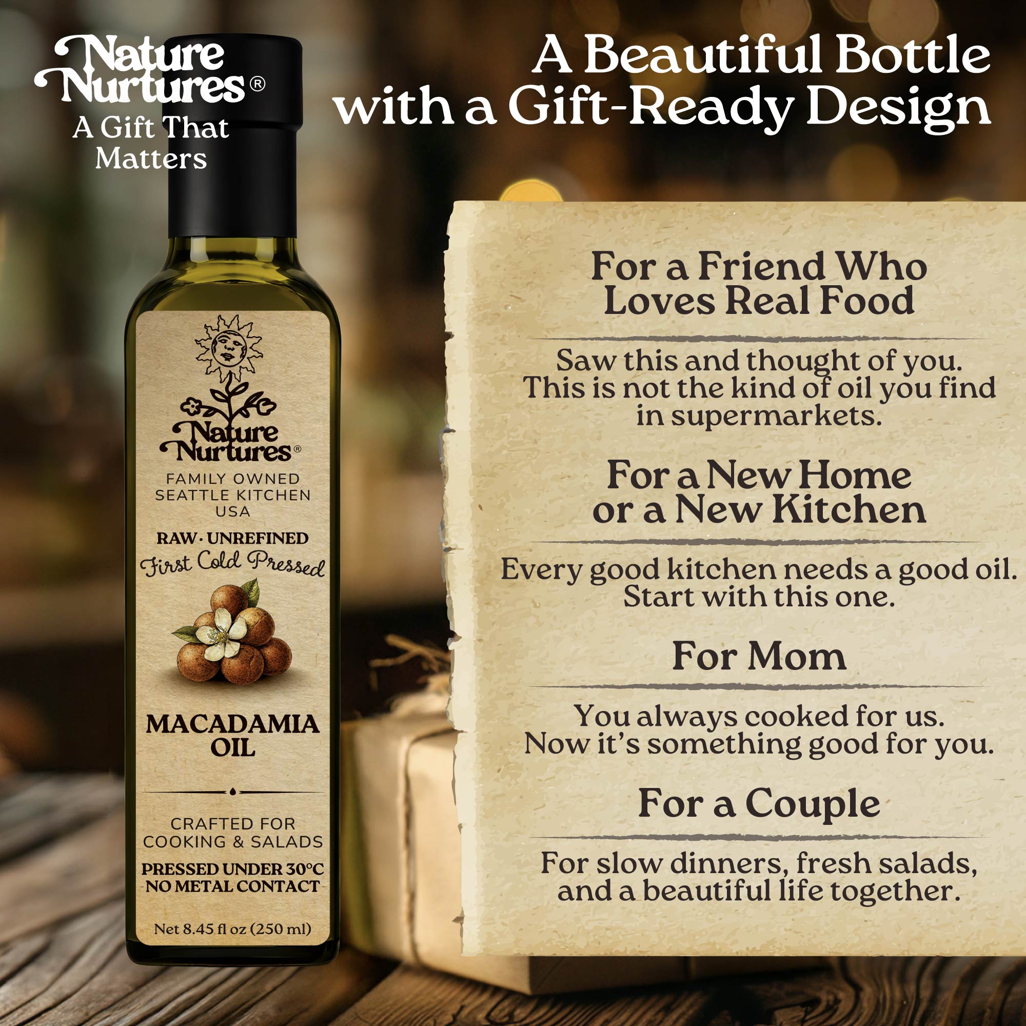 In the end, it becomes more than a bottle, it becomes something you give, like when someone says, “Try this on warm toast,” or brings it to a new home with, “This will make your kitchen feel different,” or shares it with someone close saying, “You’ll notice how smooth this is.” It becomes part of simple meals, quiet dinners, and moments that stay with you.