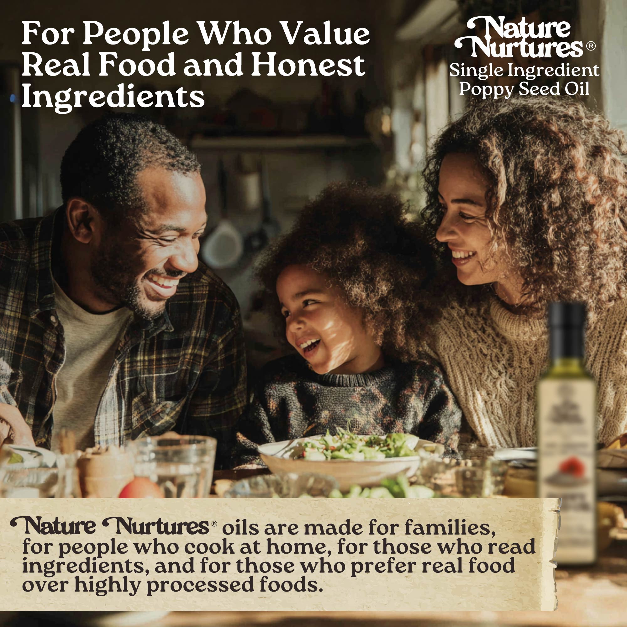 It comes back to the table, for people who value real food and honest ingredients, for those who enjoy light, delicate flavors with a smooth finish, where single ingredient poppy seed oil becomes part of meals that feel warm, simple, and quietly special.