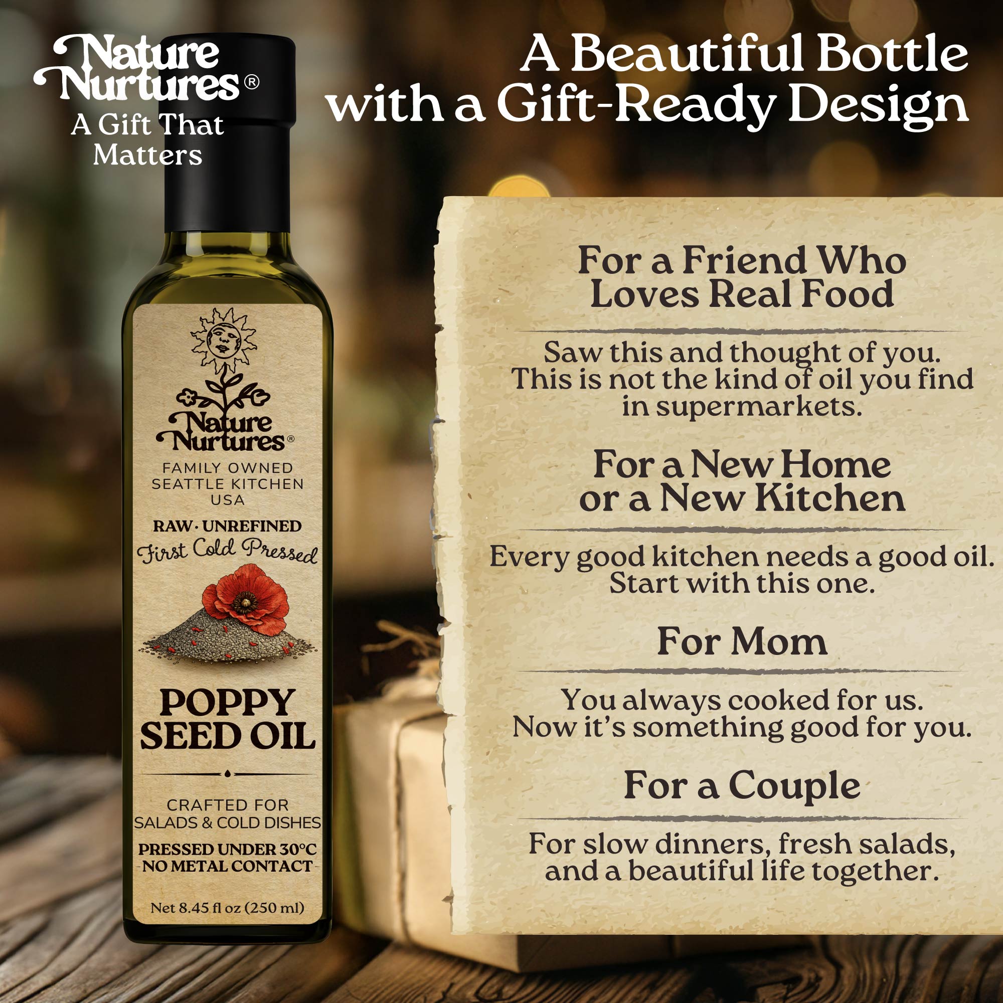 In the end, it becomes more than a bottle, it becomes something you share, like when someone says, “This one is really smooth, try it,” or brings it into a quiet evening with, “It goes perfectly with something simple,” or adds it gently to a dish and smiles, “You’ll feel the difference.” It becomes part of warm meals, slow moments, and flavors that stay with you.