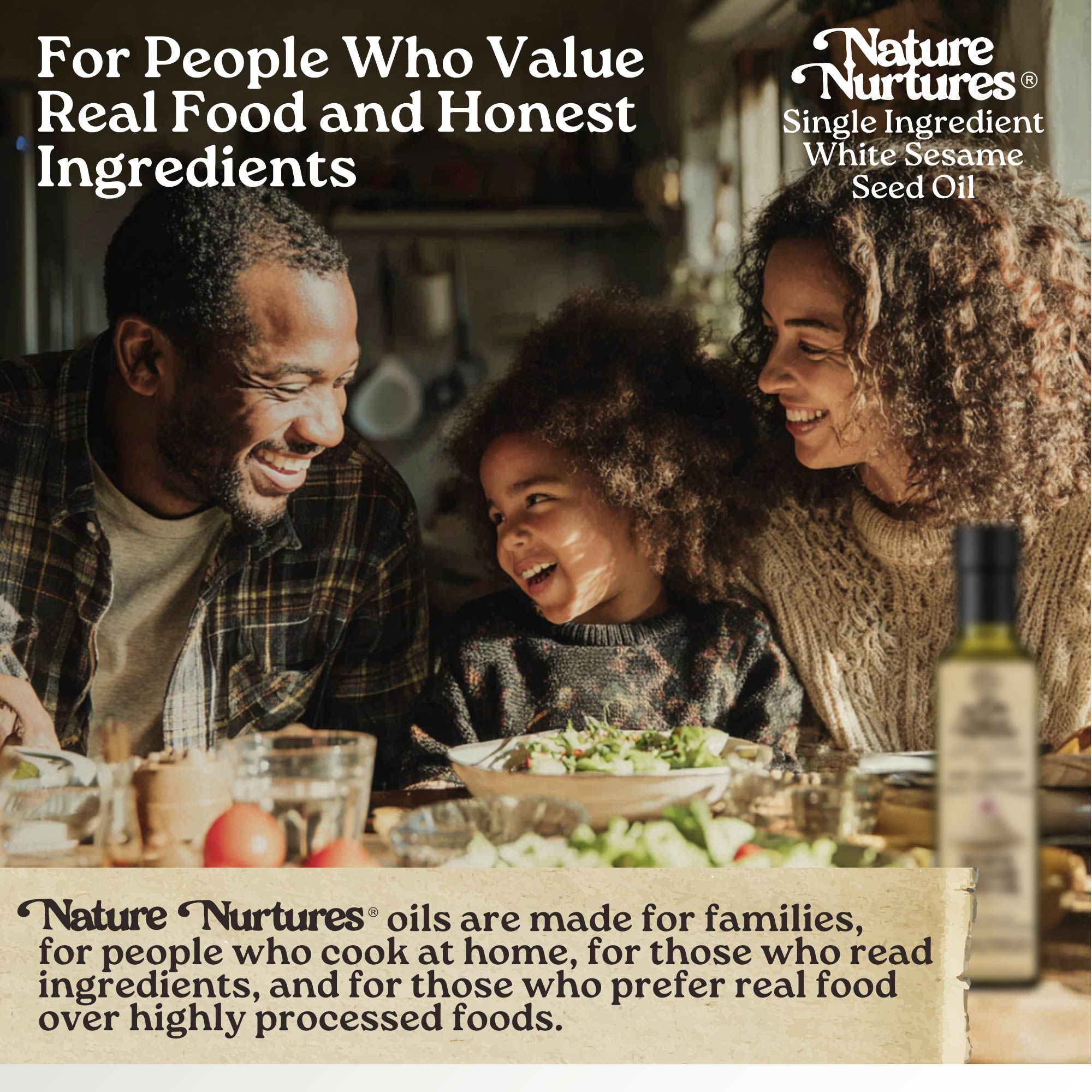 It comes back to the table, for people who value real food and honest ingredients, for those who enjoy light, smooth flavors with a gentle finish, where single ingredient white sesame seed oil becomes part of meals that feel fresh, simple, and quietly special.
