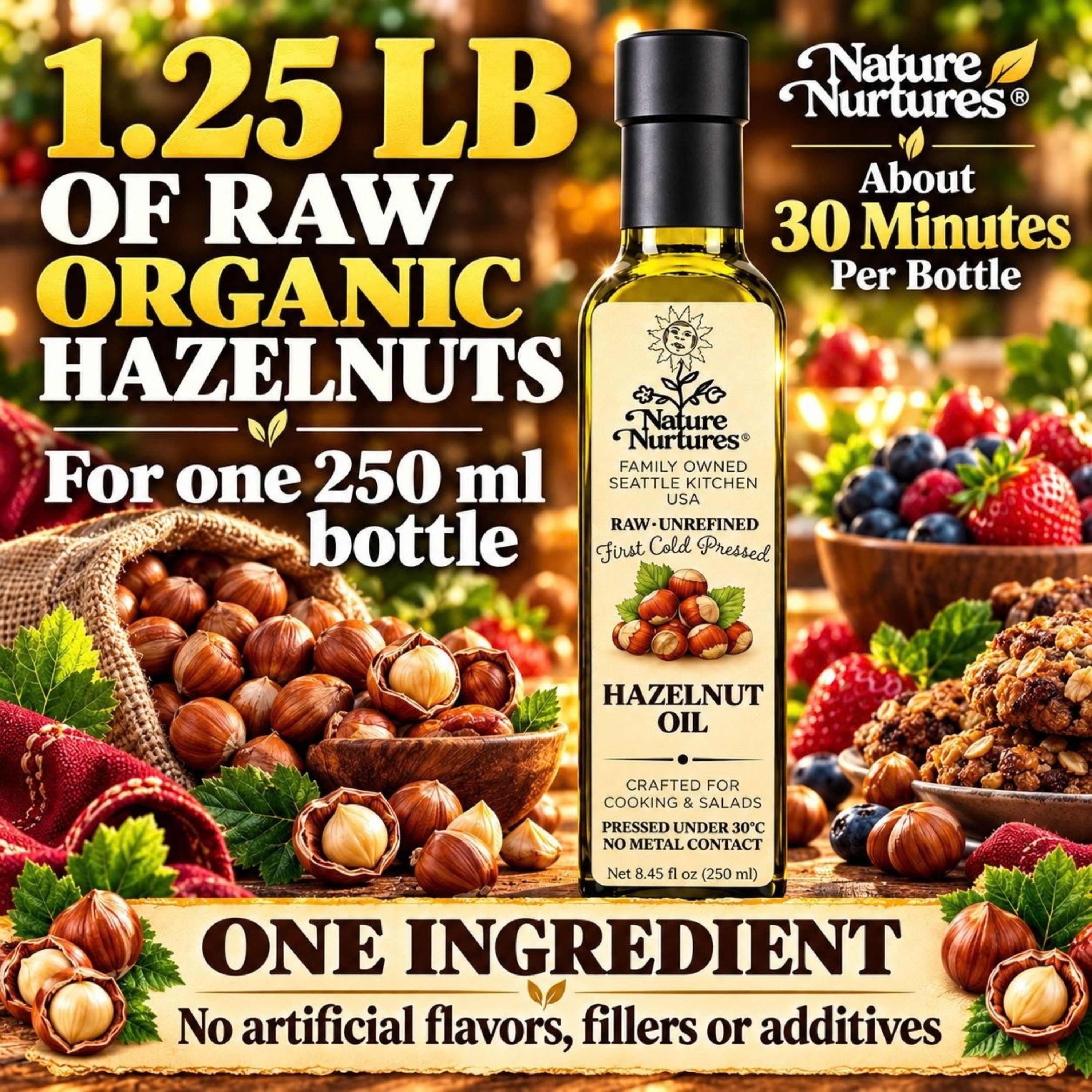 Hazelnut Oil for Cooking, Desserts &amp; Drizzling
