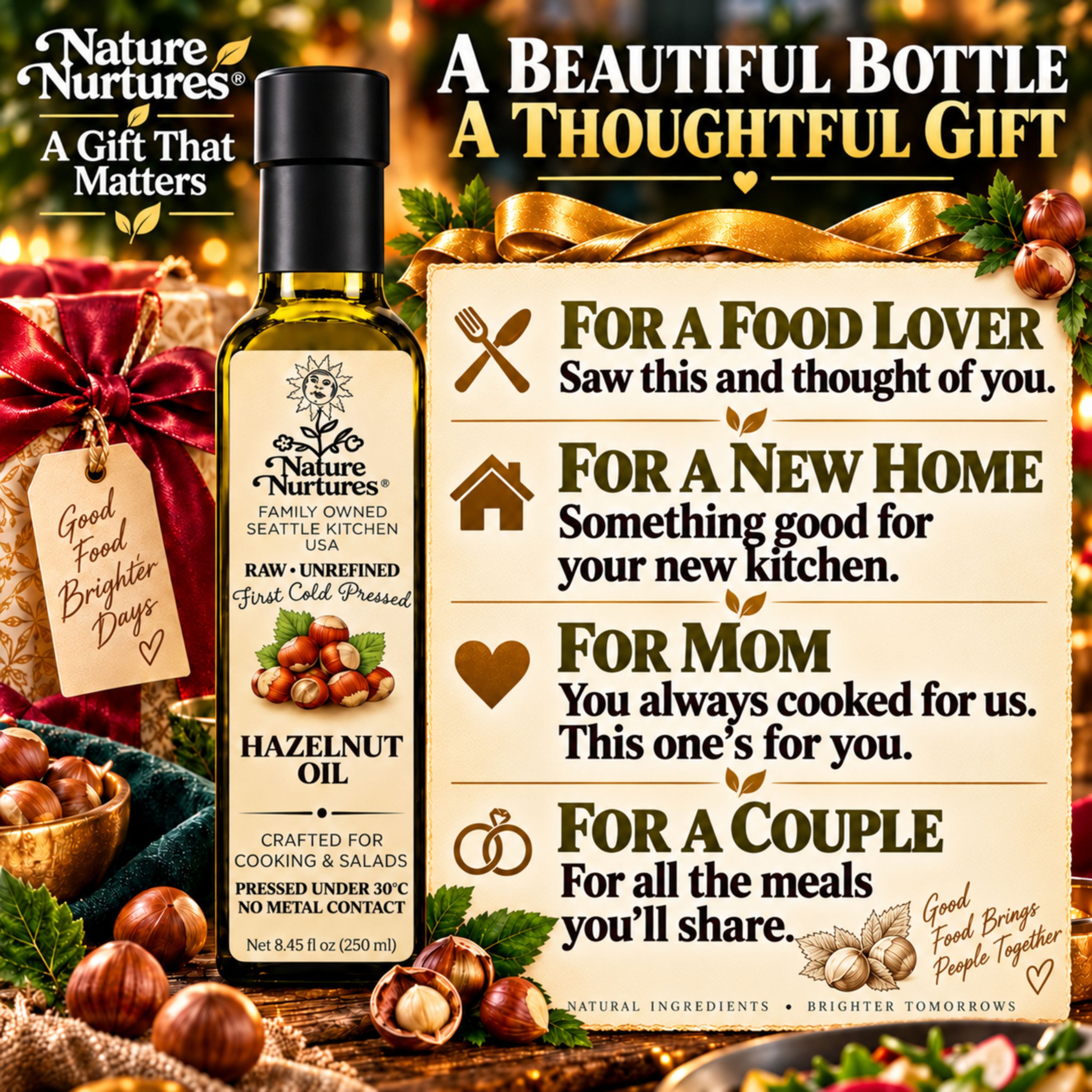 Hazelnut Oil for Cooking, Desserts &amp; Drizzling